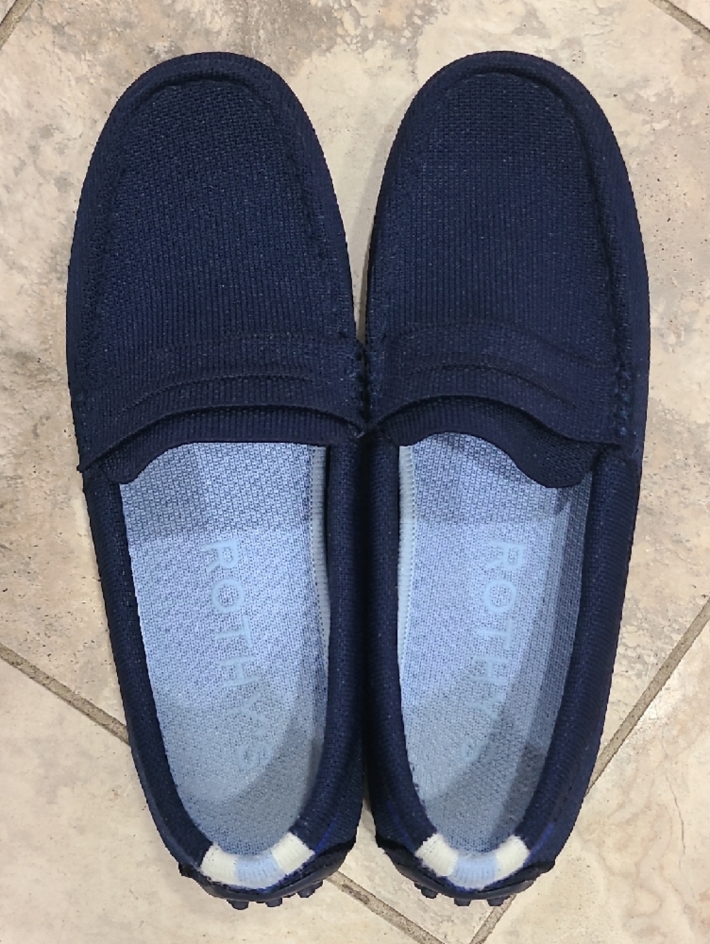 Rothy's Navy Knit Penny Loafers - Women's Slip-On - Picture 2 of 7